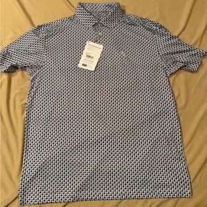 NWT Penn State men’s logo white and blue polo shirt size xl.